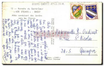 Retraite Sacré-Cœur — Ker Stears — Brest — Wydawca Gaby, Nr 12 — Rewers