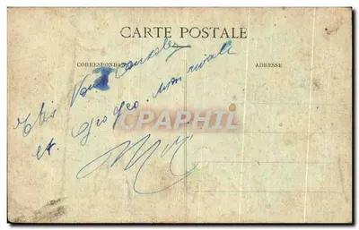 Stara pocztówka Brest Rue de Paris i Octroi Apteka Corbe — Rewers
