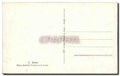 Place Anatole France i poczta — Brest — wydawca BEAL-PHOTO, n°53 — Rewers