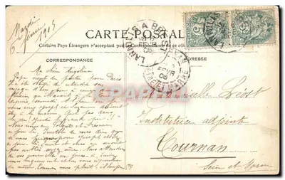 Brest — La Gare Départementale — éditeur G. B. n° 217 — Rewers