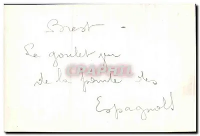 Brest — O estreito que da ponta dos Espagnols — escrita manuscrita — Verso