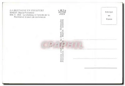 Brest (Nord-Finistère) — Zamek przy wejściu do portu handlowego — Éditions d'Art JOS — Rewers
