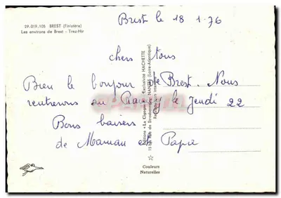 Okręgi Brestu - Trez-Hir — Cigogne, n°29.019.105 — Rewers