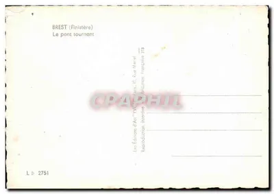 Brest (Finistère) — Il ponte girevole — Les Éditions d'Art 'W.W.' Paris, 15, Rue Maréchal Foch — Verso