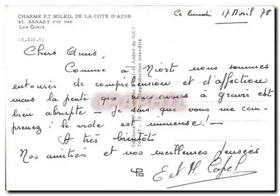 Sanary-sur-Mer — Os Quais — Edições P. de NICE — Verso