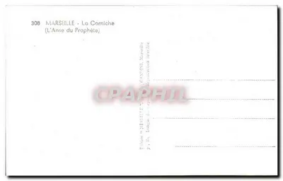 MARSEILLE - La Corniche (L'Anse du Prophète) — Wydawnictwo Mireille, n°308 — Rewers
