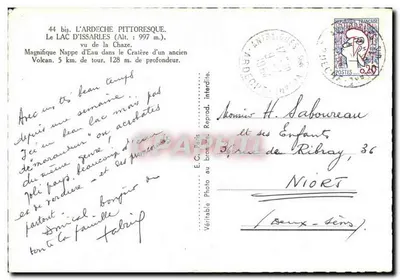 Jezioro Issarles — Widok Chaze — Wydawca E.C. Paris — Rewers
