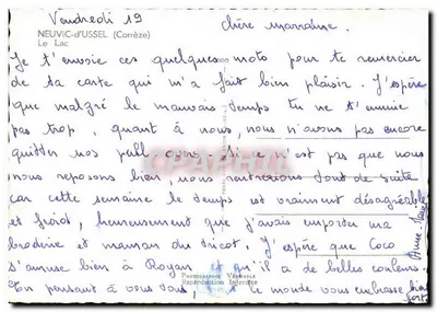 Dwa jachty na jeziorze — NEUVIC-d'USSEL (Corrèze) — Photographie Véritable — Rewers
