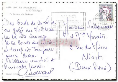 Maison du Pêcheur — cabane à toit de chaume au bord d'un lac — Éditions d'Art RENMA, Quimper — Verso