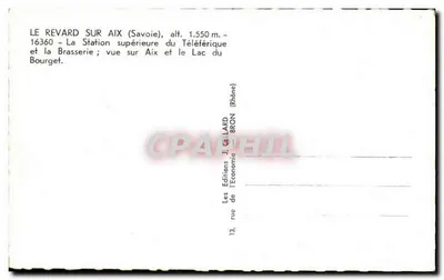 Le Revard nad Aix — Góra stacji teleferyku i browar; widok na Aix i Jezioro Bourget — Wydawnictwo Ekonomii, Bron — Rewers