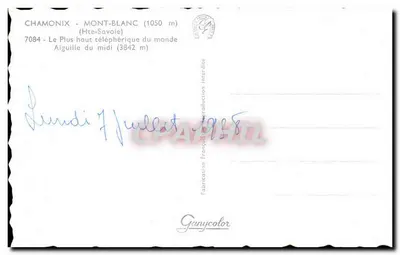 Chamonix - Mont-Blanc — O teleférico mais alto do mundo — Ganycolor — Verso