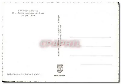 Niort (Deux-Sèvres) — Centro náutico municipal no pré Leroy — Éditions Théodolae, Limoges — Verso