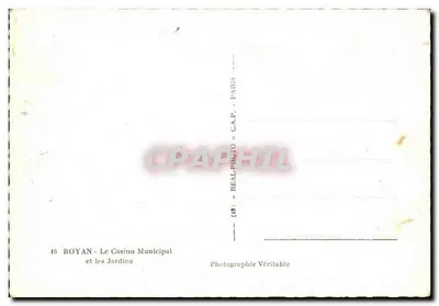 Royan - Kino Miejskie i Ogrody — wydawca REAL-PHOTO, nr 46 — Rewers