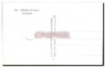 Royan (Charente-Maritime) — El Casino — Ediciones de Arte 'VYQO' París — Reverso