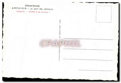 Amphion — O porto dos pescadores — Coleção 'Évian e seus arredores' — S.A. E.N.E. EVIAN — Verso