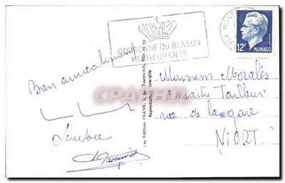 Monte-Carlo i Cape Martin — widok panoramiczny — Wydawnictwo Blason, nr 44 — Rewers