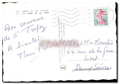 Les Bords de la Riviera — Un coin de la côte — Éditions de la Côte, Saint-Tropez — Rewers