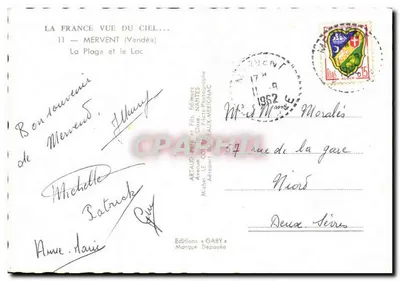 Mervent (Vendée) — A Praia e o Lago — Editor Artaud & Fils, Nantes — Verso