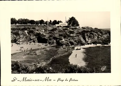 Stara pocztówka St Marie Sur Mer Plaża Porleau