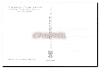 Camargue — Em Camargue com os gardians — G. Gandint, Marselha — Verso