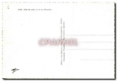 La Cigogne — Efecto de sol en el lago Chambon — Edición La Cigogne, Vichy — Reverso