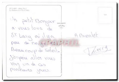 St LARY - PLA D'ADET — estación de esquí — editor S.8 — Reverso