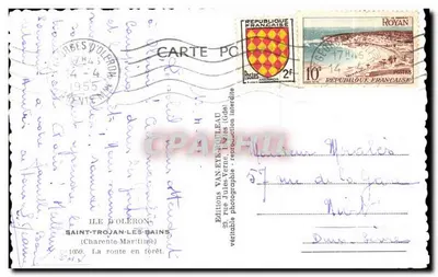 Droga przez las na Wyspie Oléron — Wydawnictwo Van-Fyr-Rouleau — n° 1059 — Rewers