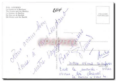 Lourdes — A Gruta e a Basílica — Edlux — Verso