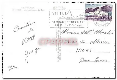 Widok z powietrza na Jezioro Cigogne — Wydawnictwo La Cigogne, n° 88.193.125 — Rewers