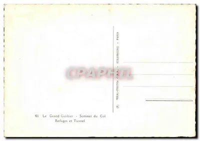 बड़ा गैलिबियर — कॉल के शिखर — शरणस्थल और टनल — वास्तविक फोटो C.A.F. - स्ट्रासबर्ग - पेरिस — पीछे