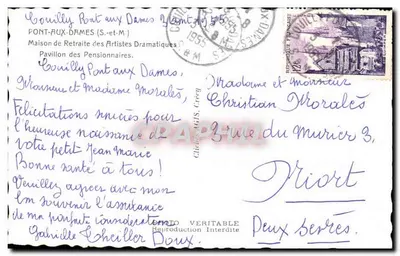 Pavillon des Pensionnaires — Dom emerytalny dla artystów dramatycznych — PONT-AUX-DAMES (S.-et-M.) — Rewers