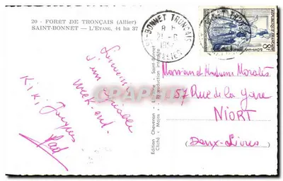 Woud van Tronçais — Het Vijver — Saint-Bonnet — Uitgave Chevenon — Achterkant