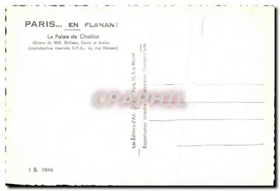 Palácio de Chaillot — Paris — Edições d'Art — Verso