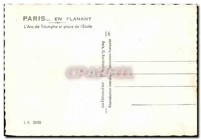 Arc de Triomphe — place de l'Étoile — Les Éditions d'Art — Rewers
