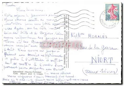 Gavarnie — Montanhas e cavaleiros — P. CHAMBON, Editor, Lourdes — Verso