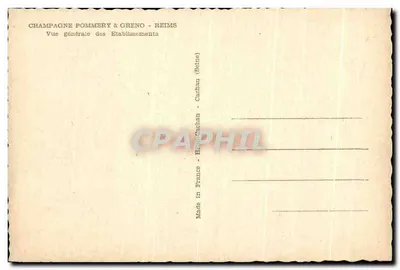 General View of the Champagne Pommery & Greno Establishments - Reims — Publisher Champagne Pommery & Greno - Reims — Back