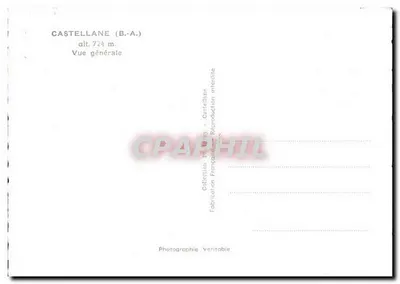 Castellane (B.-A.) — Vista geral — alt. 724 m — Fotografia Veritable — Verso