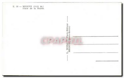 Mégeve — Praça da Prefeitura — L. Morand, Editor (Alta-Sabóia) — Verso