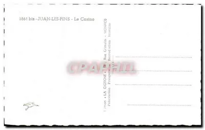 Juan-les-Pins — Kasyno — Wydawca La Cigogne, ulica Grimaldi, Monako — Rewers