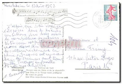 Bilhete postal semimoderno Turckheim O Vigia da Noite — Verso