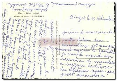 Zamek Biozat — Dom odpoczynku A. Fourny — Aiqueperse — Rewers