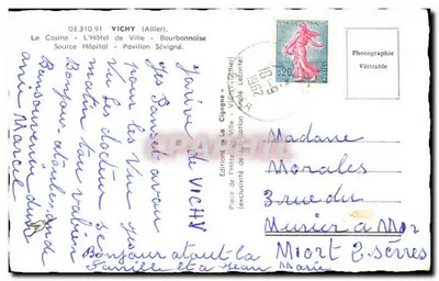 Vichy — Lembrança de Vichy — A Cegonha — Verso