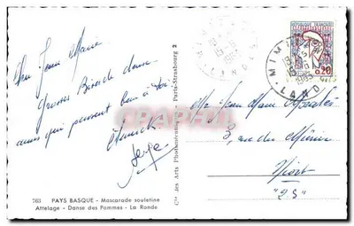 Pays Basque — Cenas folclóricas — Cie des Arts Photomécaniques, n° 763 — Verso