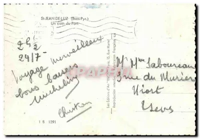 St-Jean-de-Luz — Un rincón del Puerto — Les Éditions d'Air 'YVON' Paris — Reverso