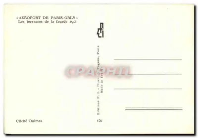Aeroporto de Paris-Orly — As terraces da fachada sul — Éditions P. L. - 71, av. de Wagram, Paris — Verso