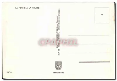 Pescaria de truta — rio cercado de bétulas — edição Iris — Verso