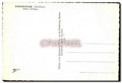 Hotel Celtique — Carnac-Plage (Morbihan) — Wydawnictwo La Cigogne — Rewers