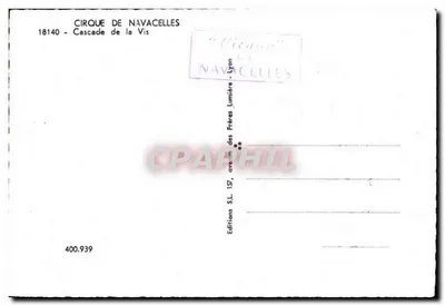 Cirque de Navacelles — Wodospad Vis — Wydawnictwo S.L. 157, ulica Frères Lumière, Lyon — Rewers