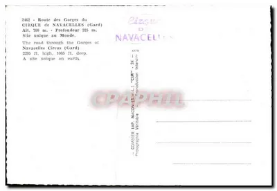 Gorges de Navacelles — Cirque de Navacelles (Gard) — Comblier Imp. Macon — Verso
