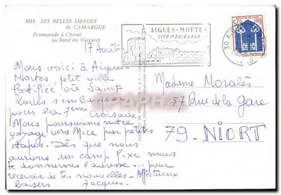 Caminhada a cavalo — Aigues-Mortes, Camargue — Éditions de Provence G.A.L. n°3051 — Verso
